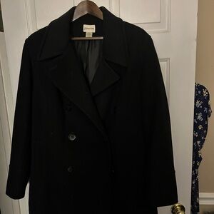 St John’s Bay Wool Coat, black, size 26W